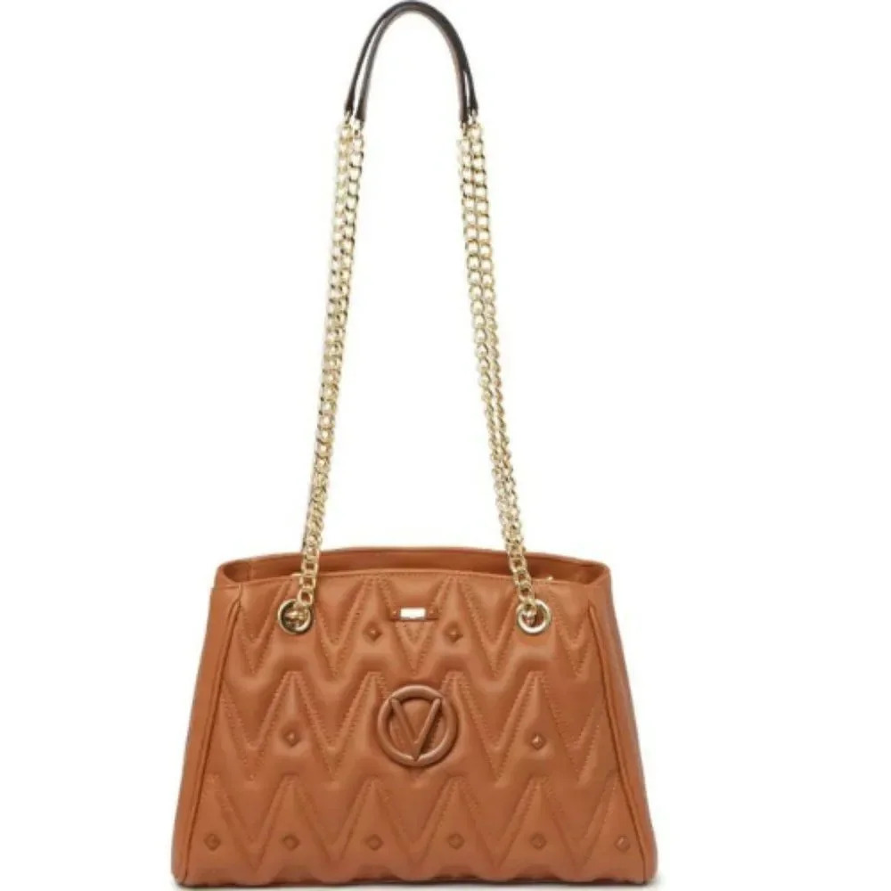 Valentino By Mario Valentino Women's Brown Angelina Quilted Leather Shoulder Bag
